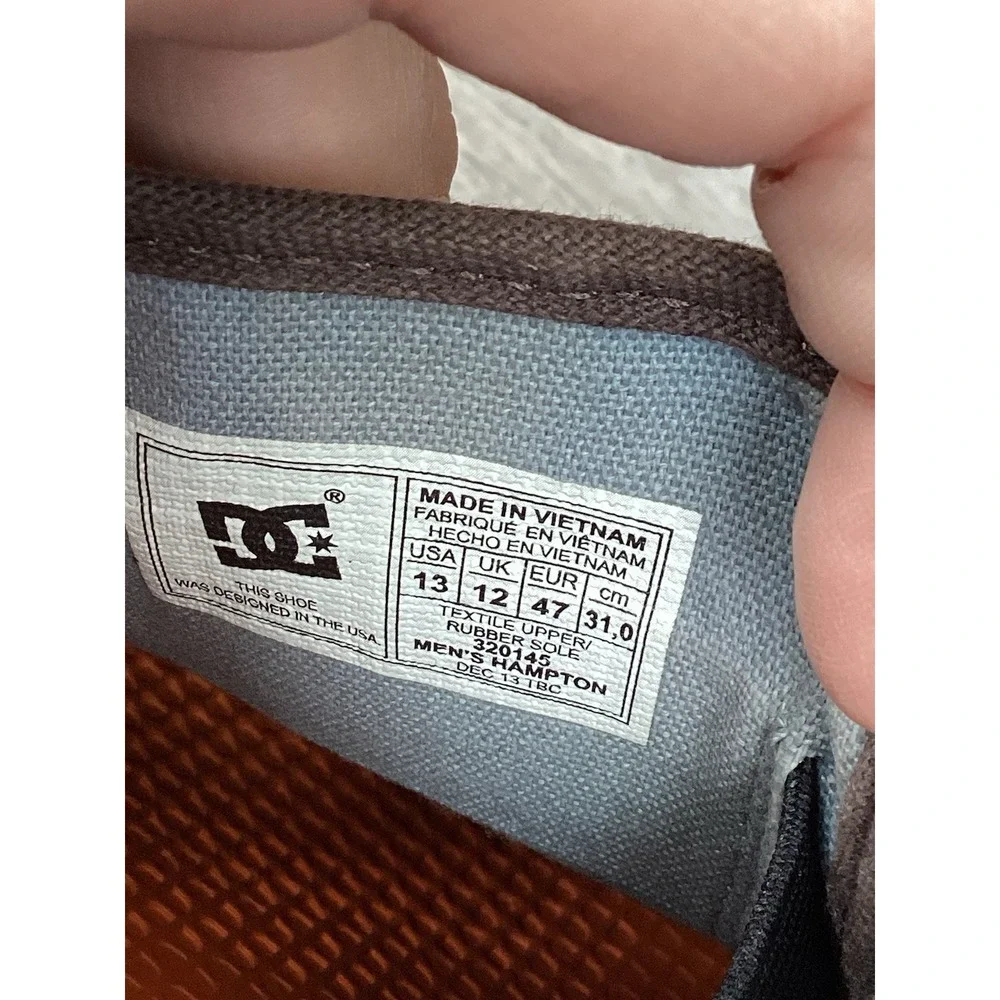 DC Hampton Mens Shoes Size 13 Boat Sneakers Gray Brown Orange 320145